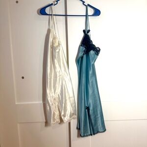 Victoria's Secret Vintage Babydoll Slip Dresses (2) Set Size L